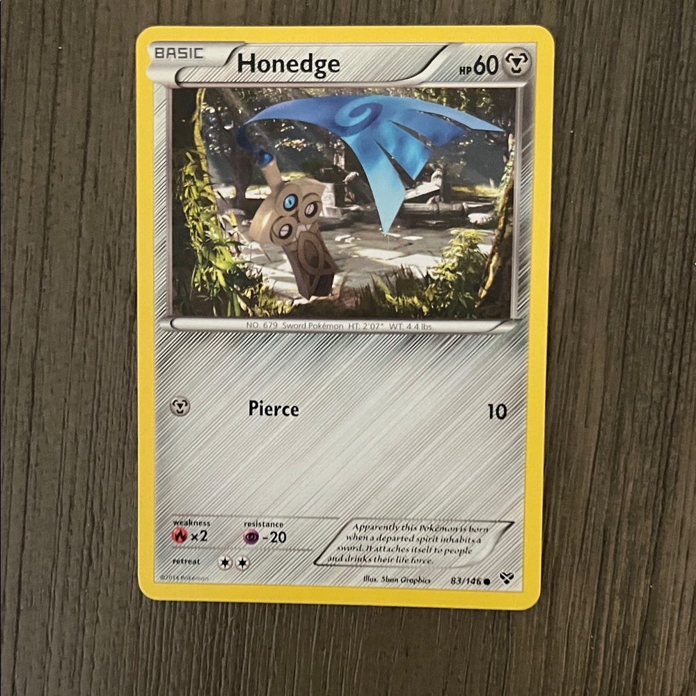 Pokemon Trading Card - Honedge with Blue and Yellow